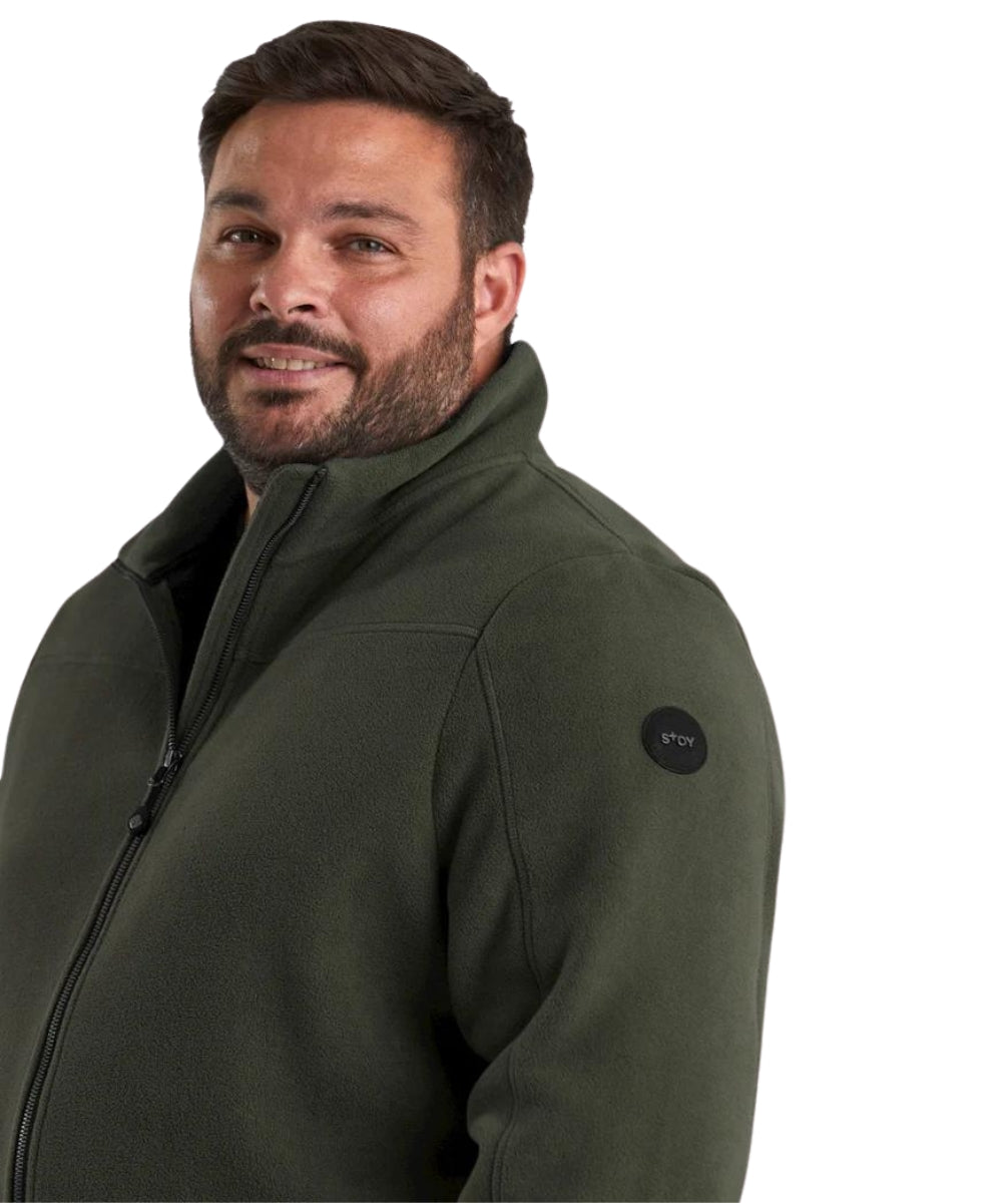 Stoy Earle Mens Plus Size Zip Fleece Jacket Dark Olive Size 6XL