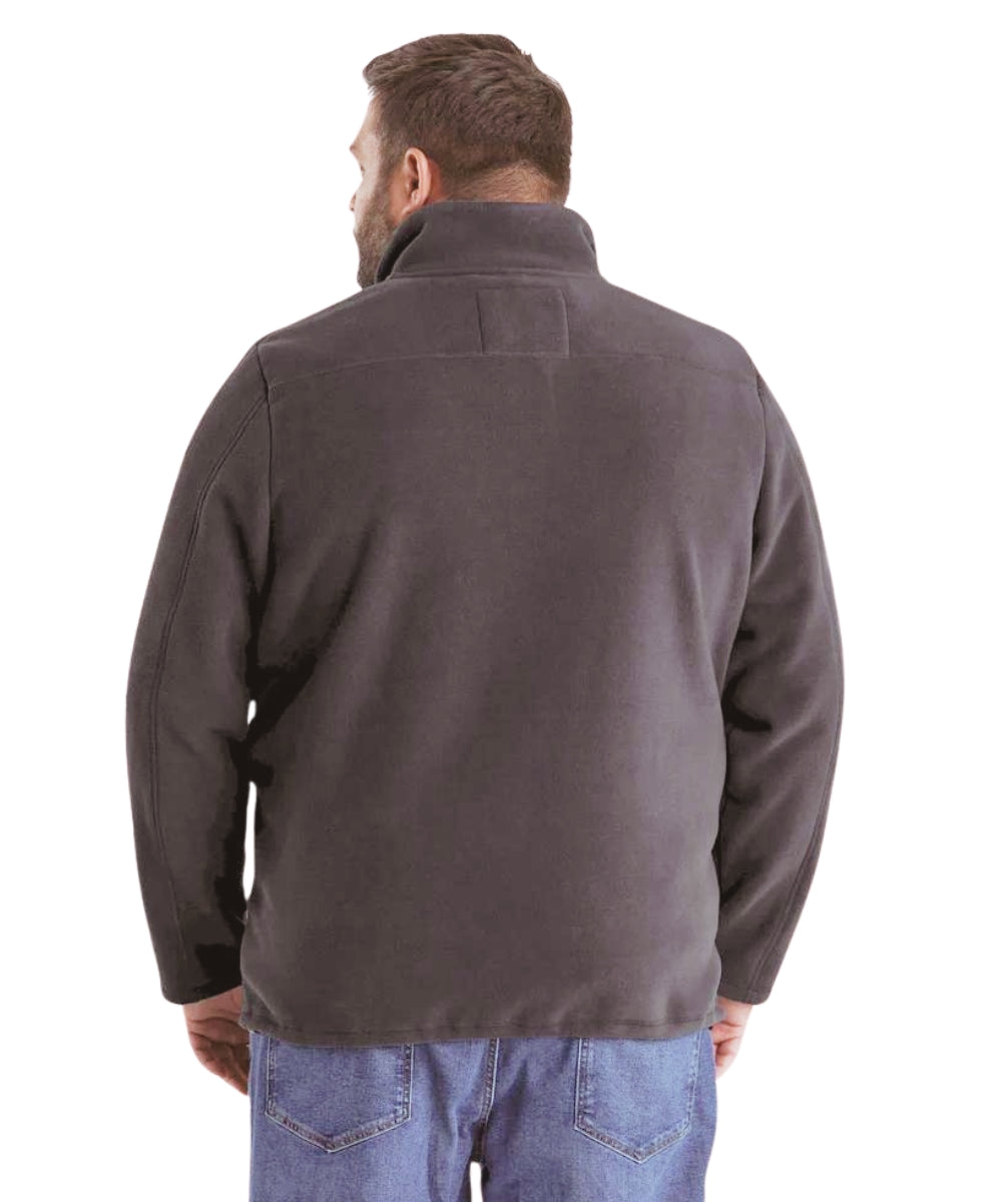 Stoy Earle Mens Plus Size Zip Fleece Jacket Grey Sizes 4XL-6XL