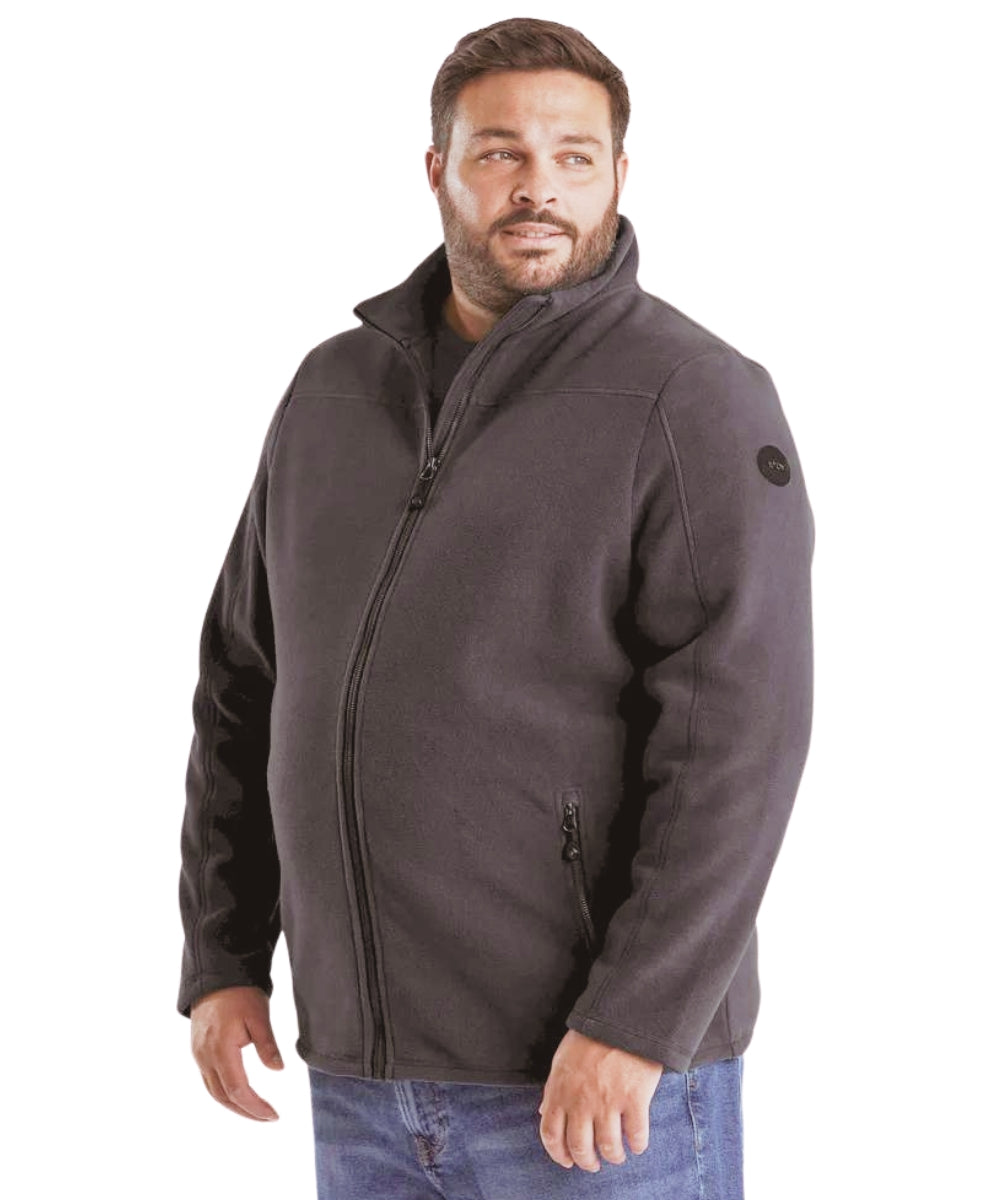 Stoy Earle Mens Plus Size Zip Fleece Jacket Grey Sizes 4XL-6XL