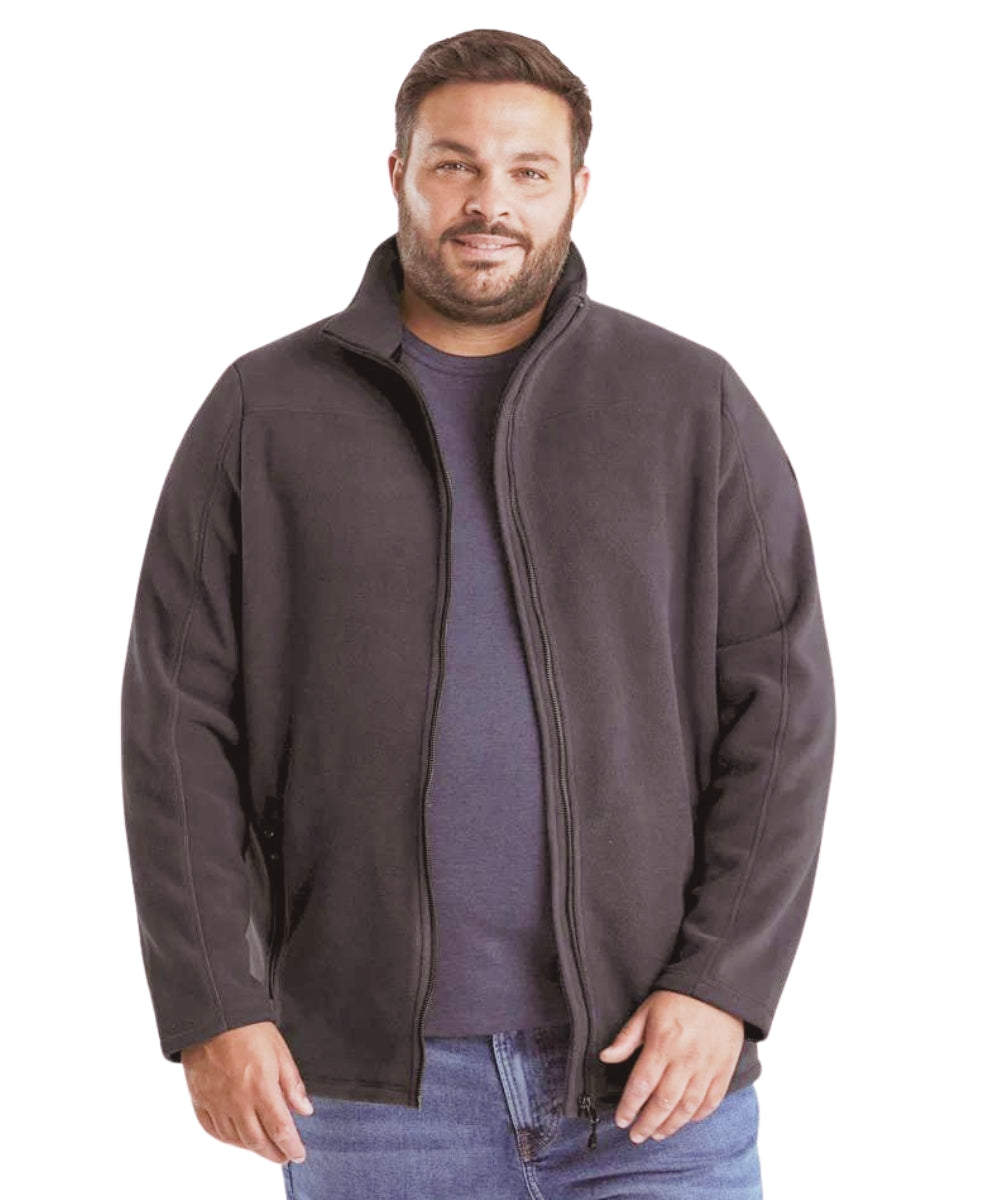 Stoy Earle Mens Plus Size Zip Fleece Jacket Grey Sizes 4XL-6XL