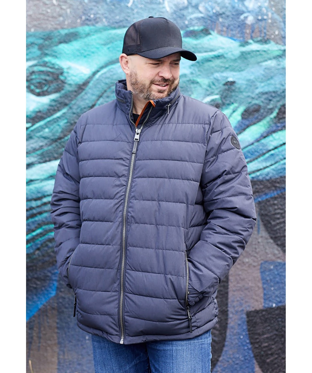 Stoy Friedrich Mens Plus Size Puffer Jacket Dark Navy Sizes 2XL