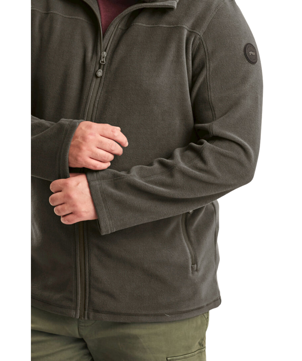 Stoy Earle Mens Plus Size Zip Fleece Jacket Green Anthracite Size 4XL