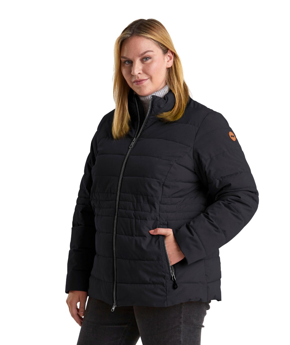 Pre-order: Stoy Mia Women’s Plus Size Puffer Jacket Black Blue Size 22