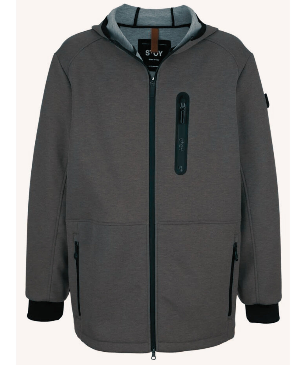 Clearance - Stoy Scuba Mens Plus Size Zip Jacket Grey Sizes 2XL-6XL