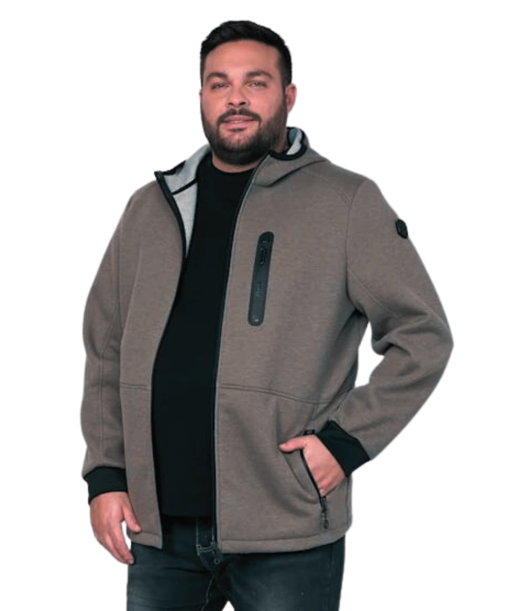 Clearance - Stoy Scuba Mens Plus Size Zip Jacket Grey Sizes 2XL-6XL