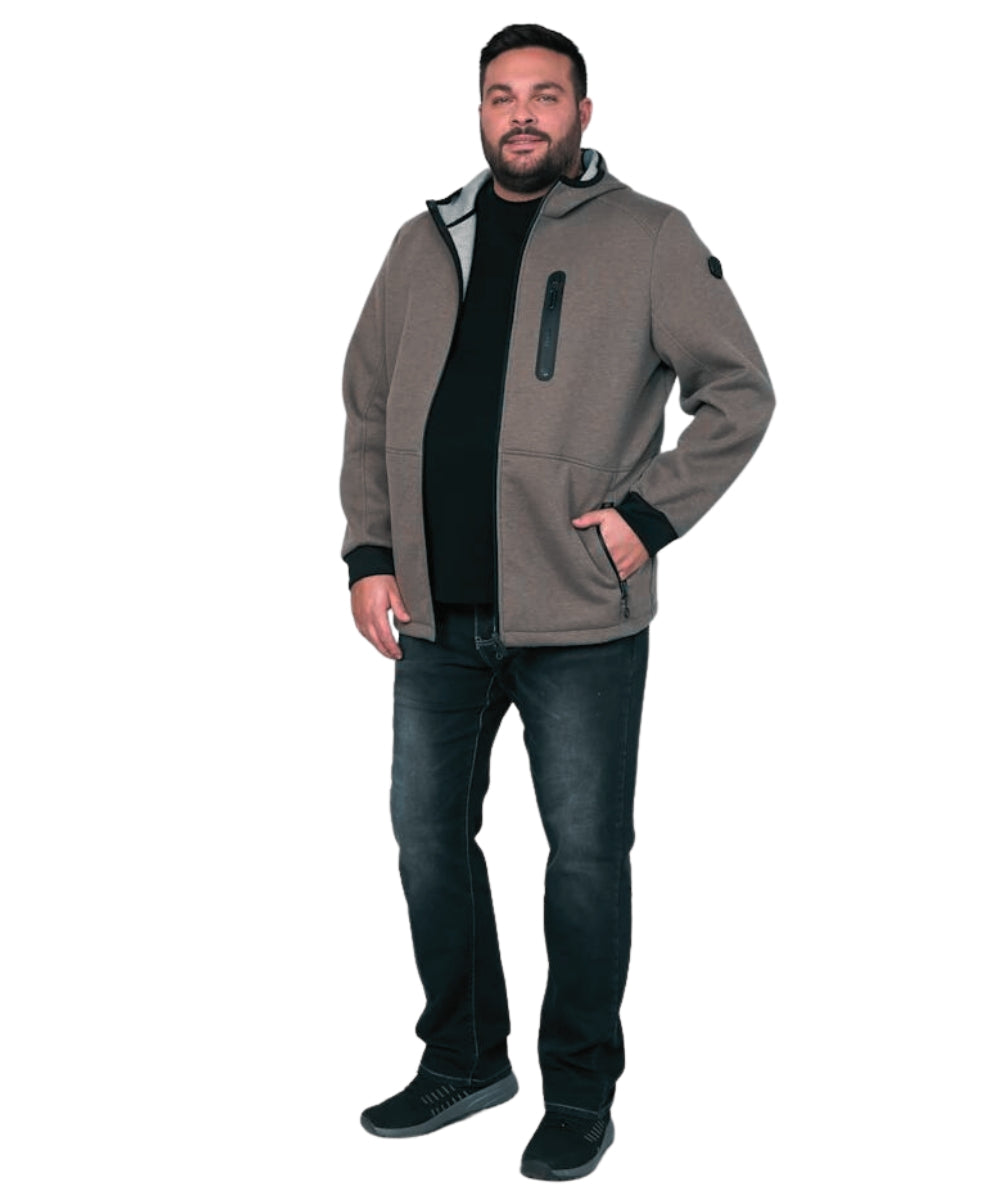 Clearance - Stoy Scuba Mens Plus Size Zip Jacket Grey Sizes 2XL-6XL
