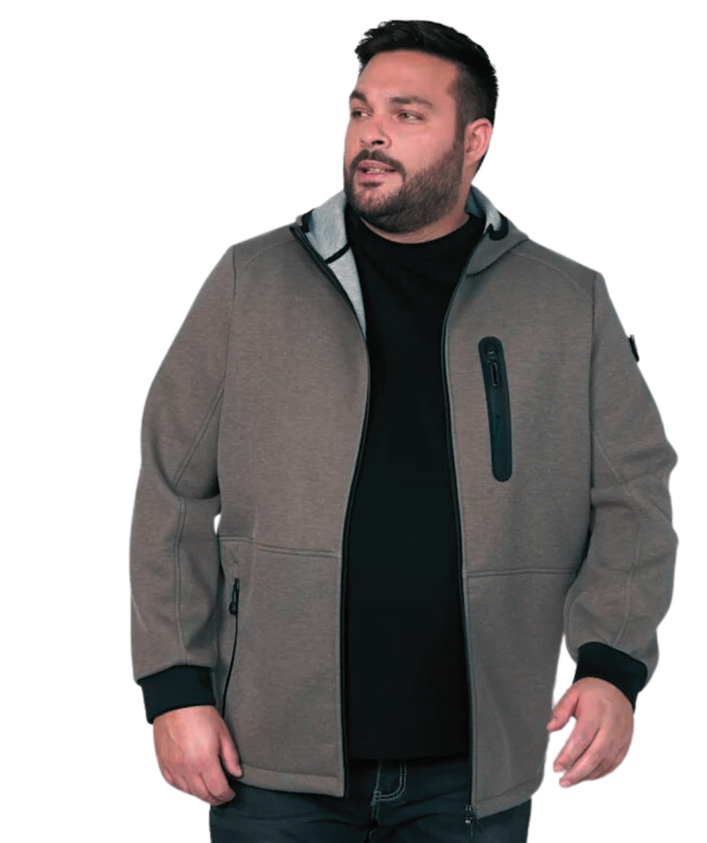 Clearance - Stoy Scuba Mens Plus Size Zip Jacket Grey Sizes 2XL-6XL