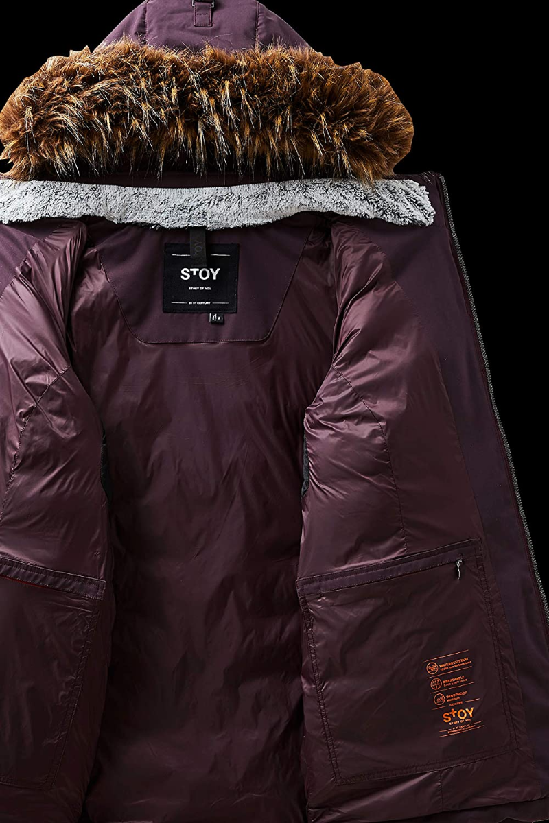 Stoy Sister Women's Plus Size Puffer Jacket Dark Purple Size 28