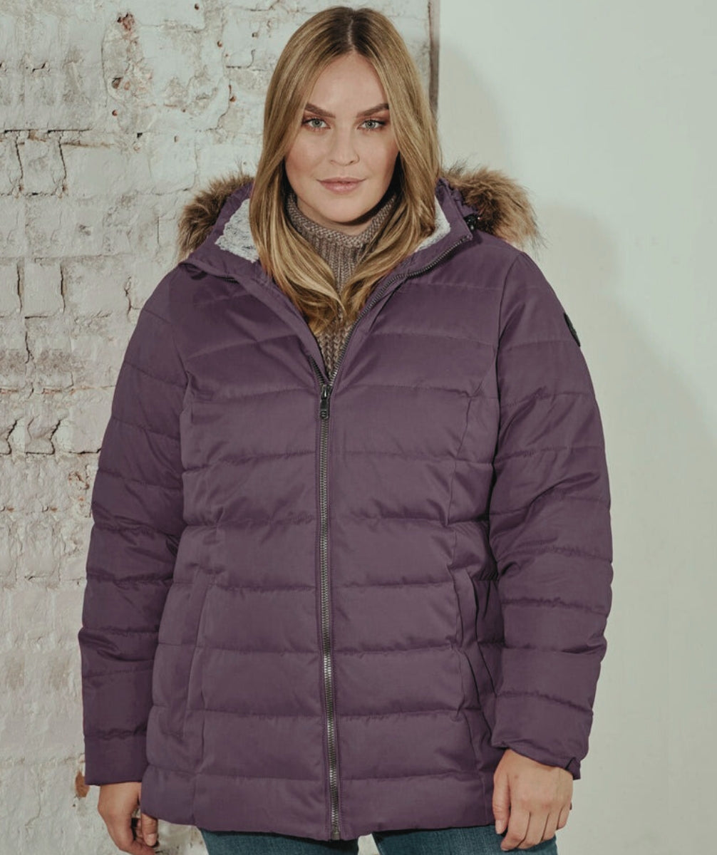 Stoy Sister Women's Plus Size Puffer Jacket Dark Purple Size 28