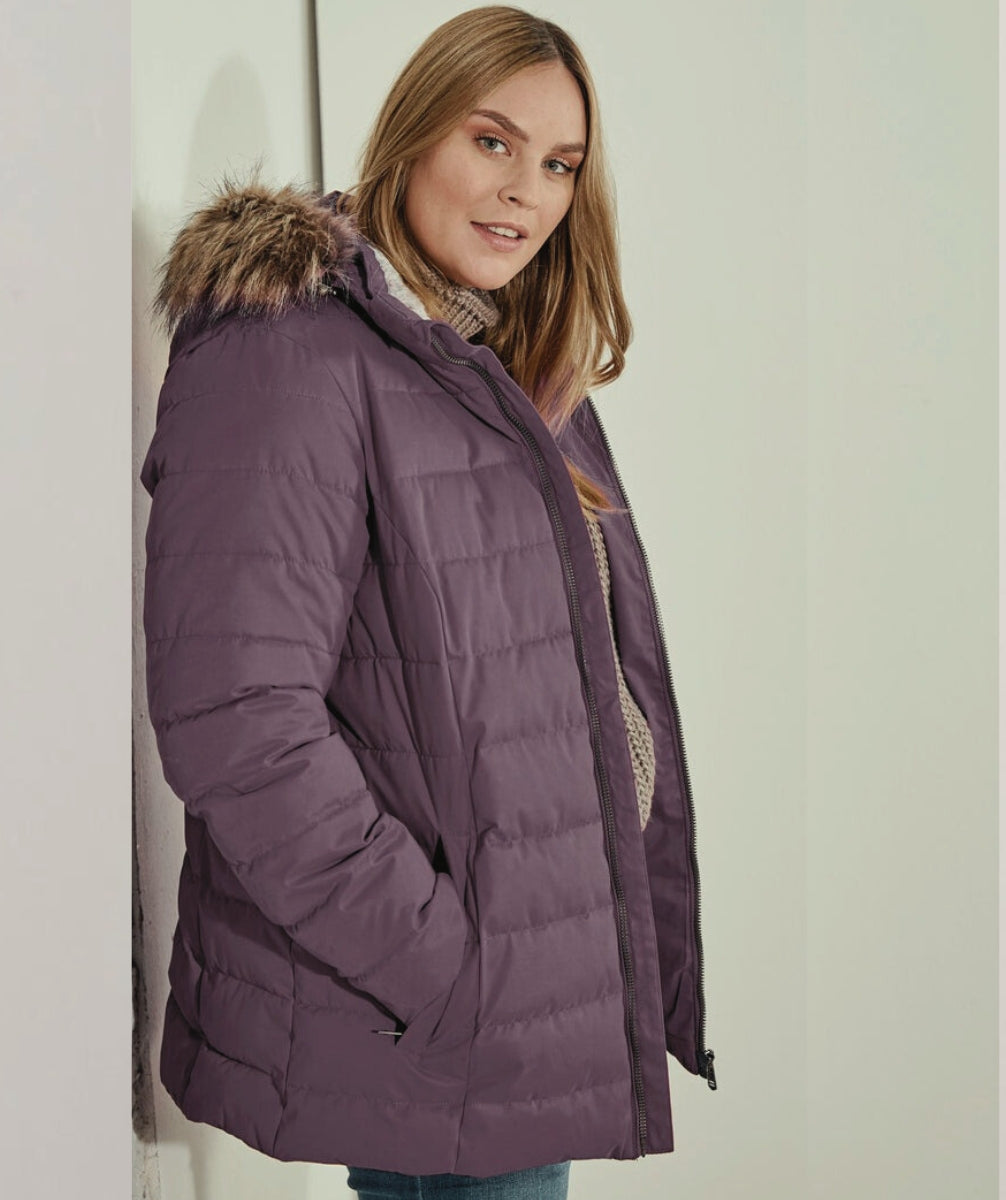 Stoy Sister Women's Plus Size Puffer Jacket Dark Purple Size 28