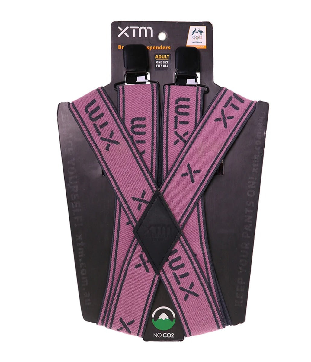 XTM Braces Suspenders Wide Strap Pink