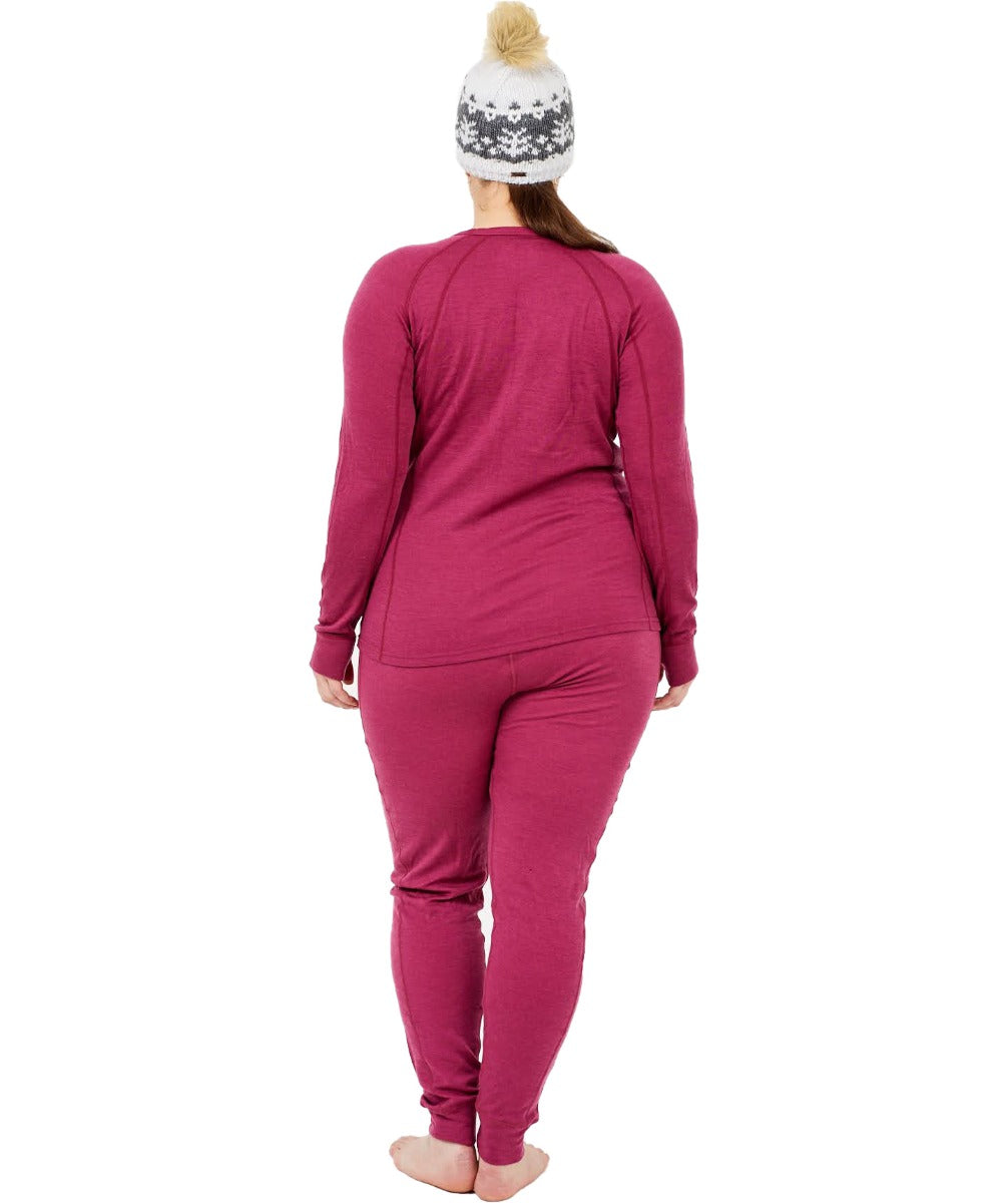XTM Bulgaria Merino Wool Plus Size Thermal Top Burgundy Sizes 6-7XL