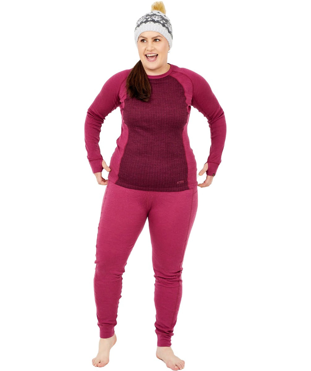 XTM Bulgaria Merino Wool Plus Size Thermal Top Burgundy Sizes 6-7XL