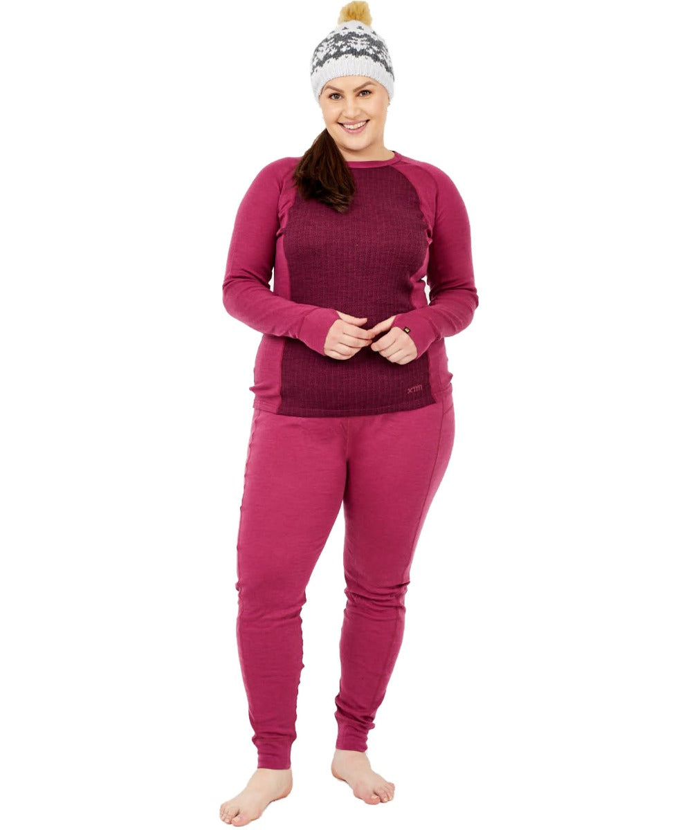 XTM Bulgaria Merino Wool Plus Size Thermal Top Burgundy Sizes 6-7XL