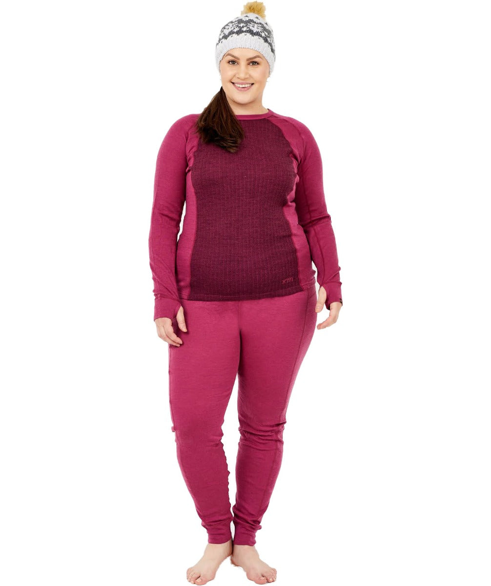 XTM Bulgaria Merino Wool Plus Size Thermal Top Burgundy Sizes 6-7XL