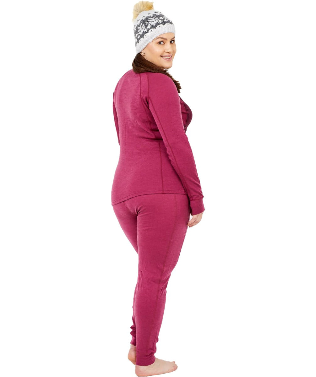 XTM Bulgaria Merino Wool Plus Size Thermal Top Burgundy Sizes 6-7XL