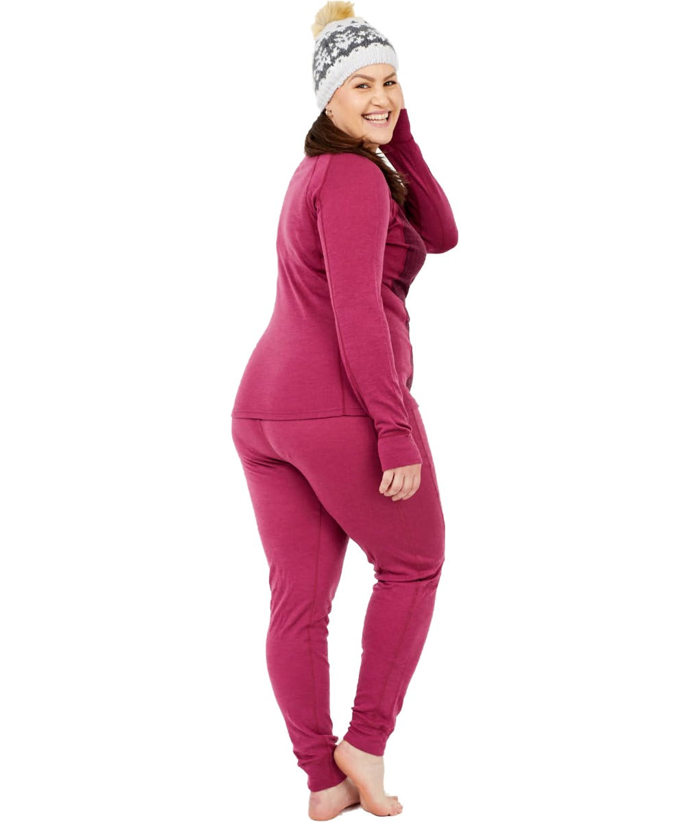 XTM Bulgaria Merino Wool Plus Size Thermal Top Burgundy Sizes 6-7XL