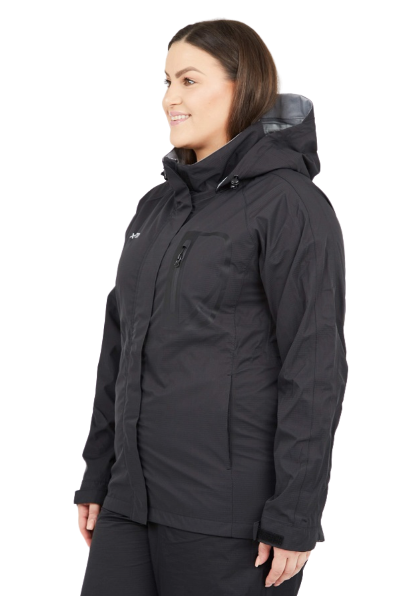 CLEARANCE - XTM Feathertop shell women's plus size rain Jacket Black Sizes 16-18