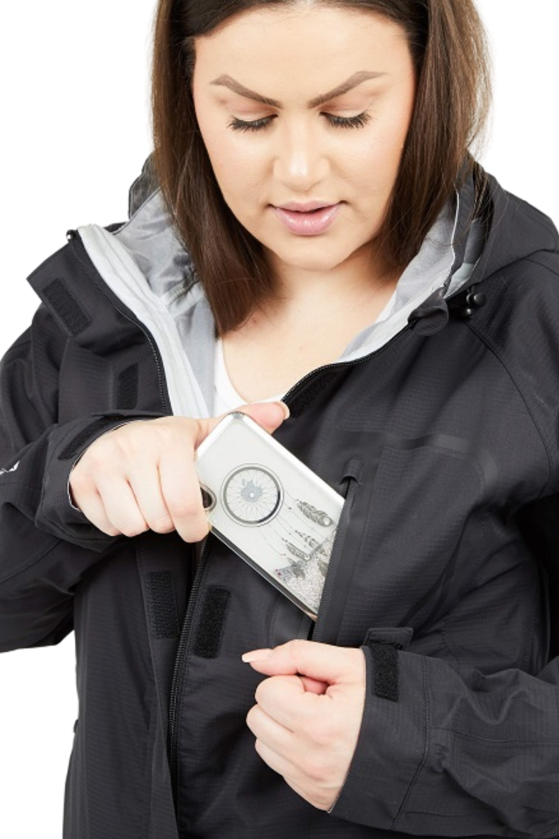 CLEARANCE - XTM Feathertop shell women's plus size rain Jacket Black Sizes 16-18