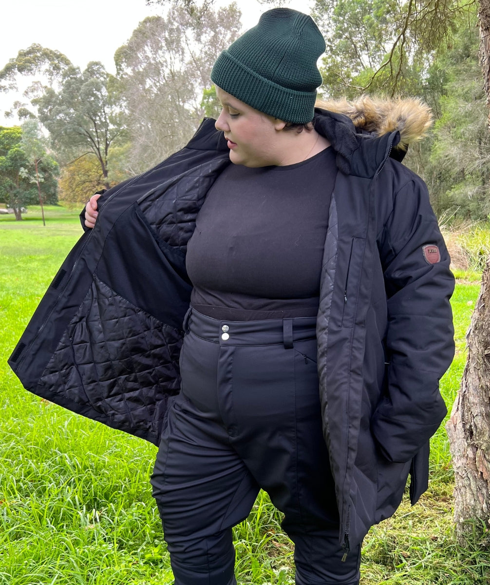 XTM Mont Blanc Womens Plus Size Long Jacket Black 18-22