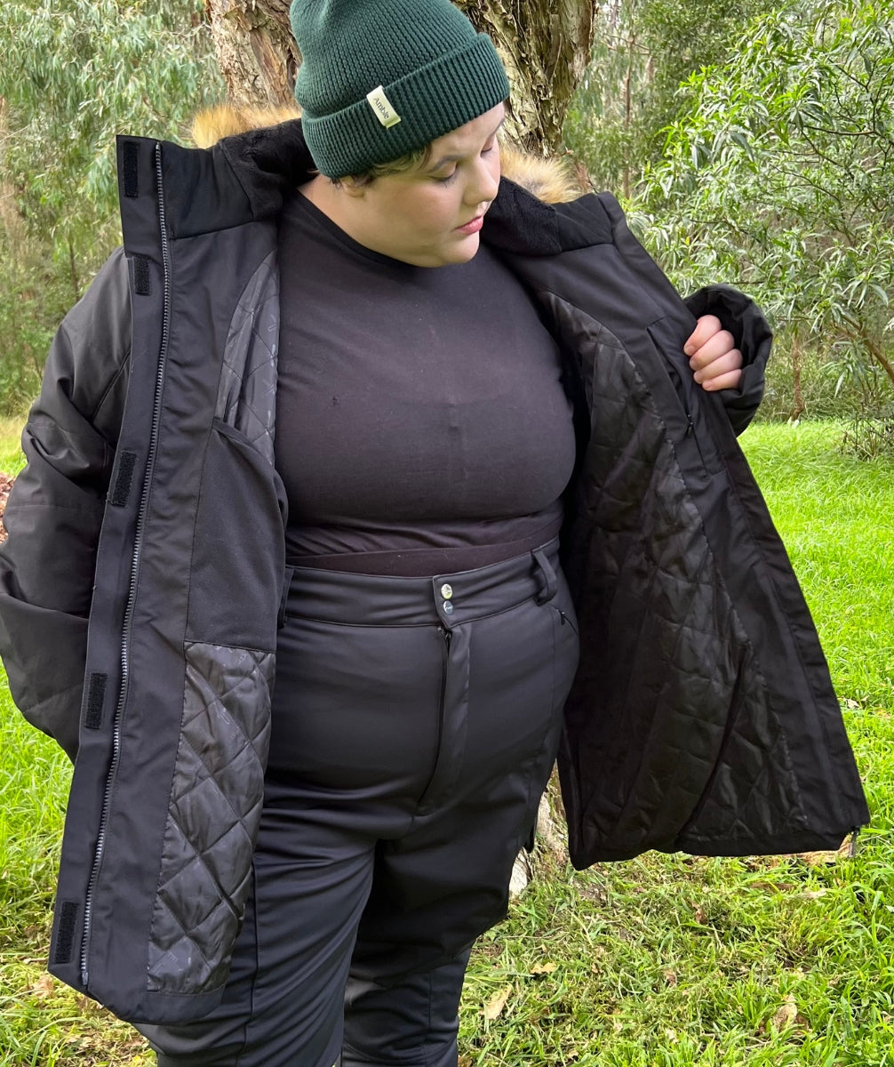 XTM Mont Blanc Womens Plus Size Long Jacket Black 18-22