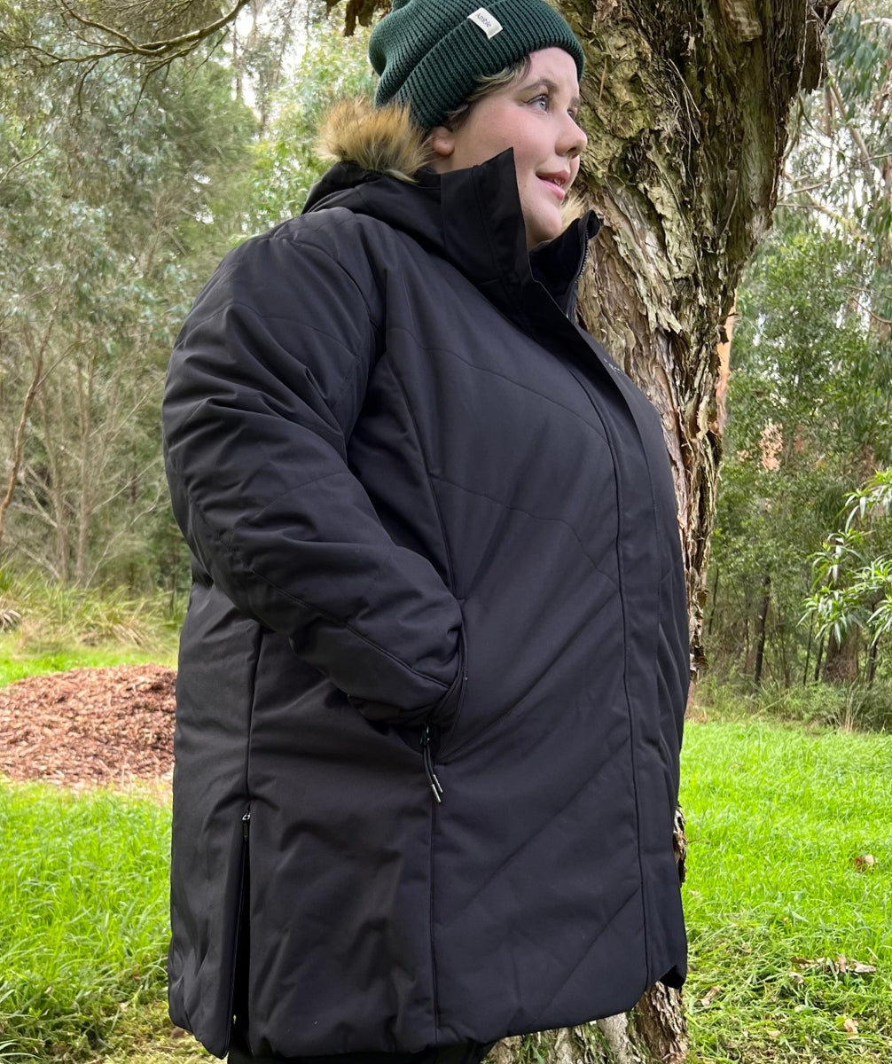XTM Mont Blanc Womens Plus Size Long Jacket Black 18-22