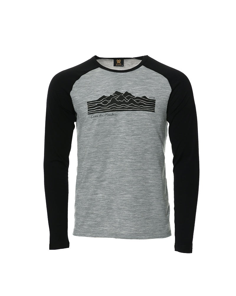 XTM Mountain Merino Wool Unisex Long Sleeve Shirt Grey/Black Size 2XL-6XL