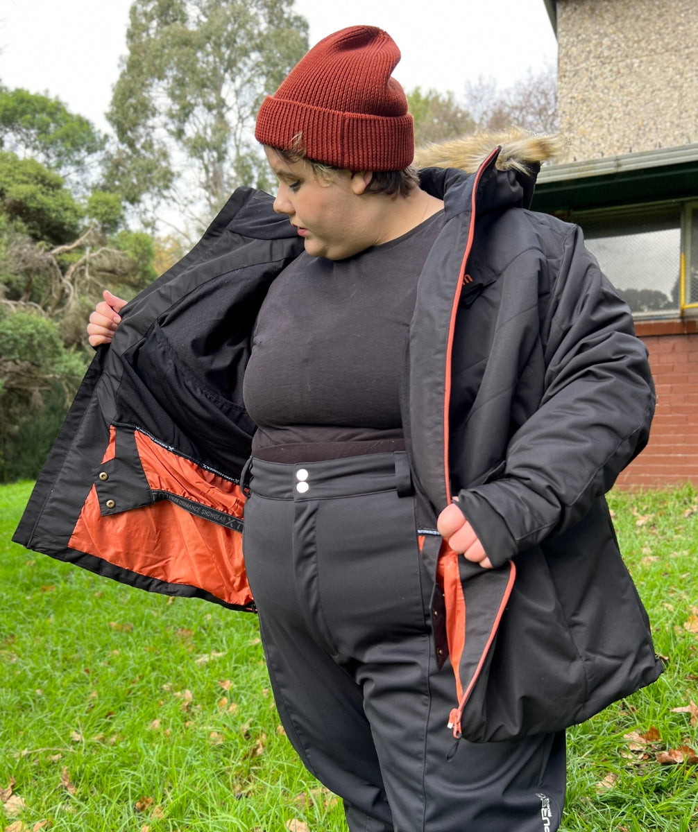 XTM Perisher Women's Plus Size Ski jacket Black Clay Plus Size 18 - 30