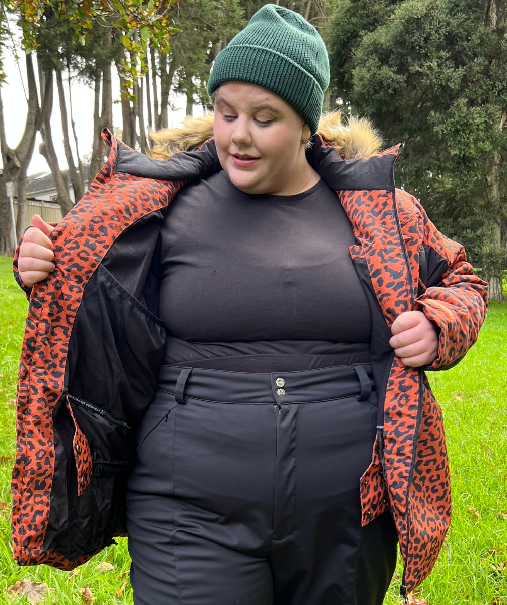 CLEARANCE - XTM Perisher Womens Plus Size Jacket Leopard sizes 18 -22