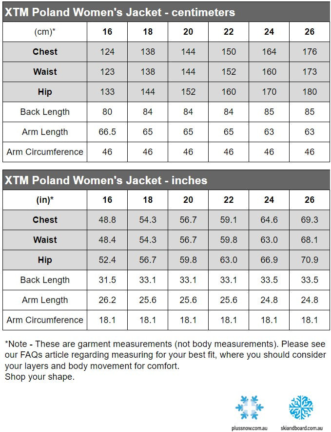 XTM Poland Womens Plus Size Ski Jacket Black Size 26-30