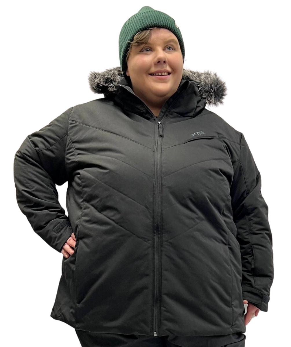 XTM Poland Womens Plus Size Ski Jacket Black Size 26-30