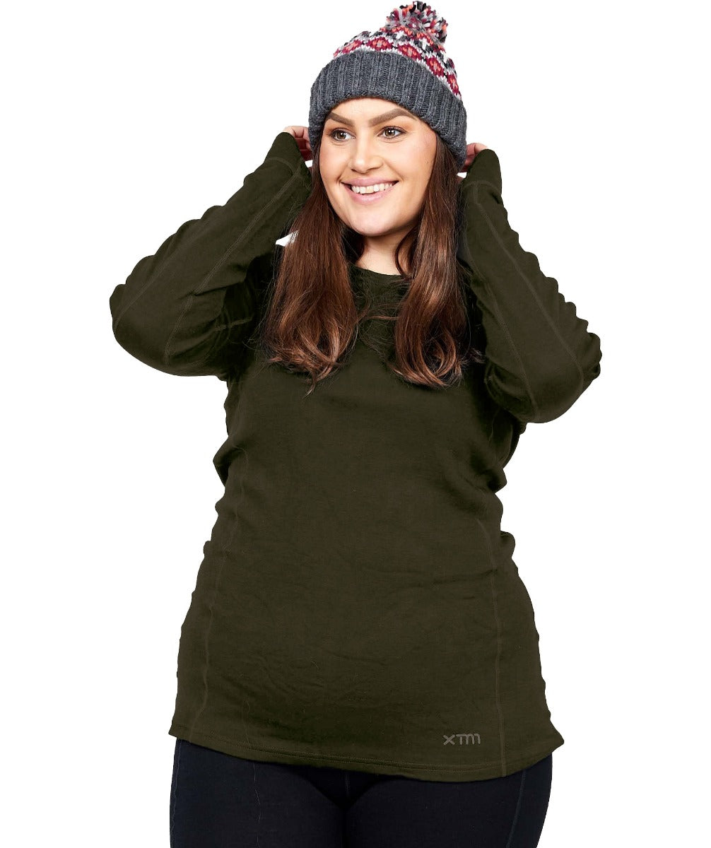 XTM Siberia Merino Wool Plus Size Thermal Top Forest Green size XL