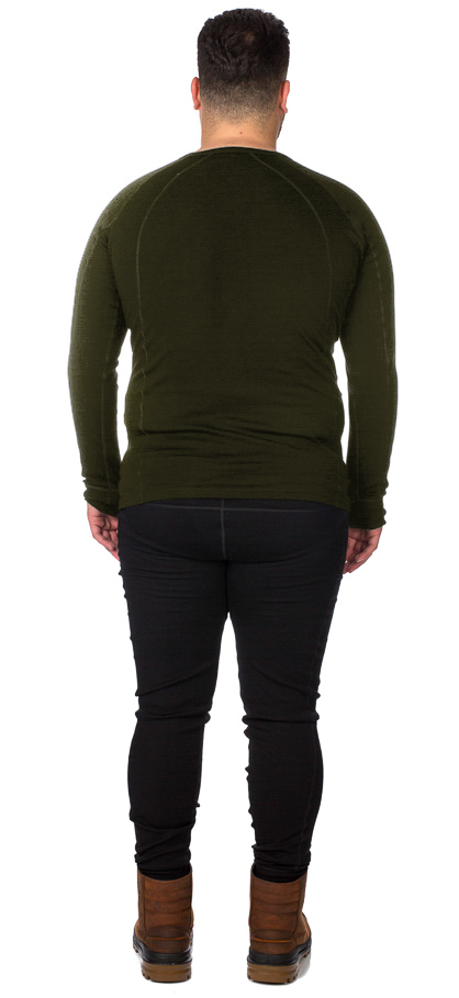 XTM Siberia Merino Wool Unisex Plus Size Thermal Top Forest Green Size XL