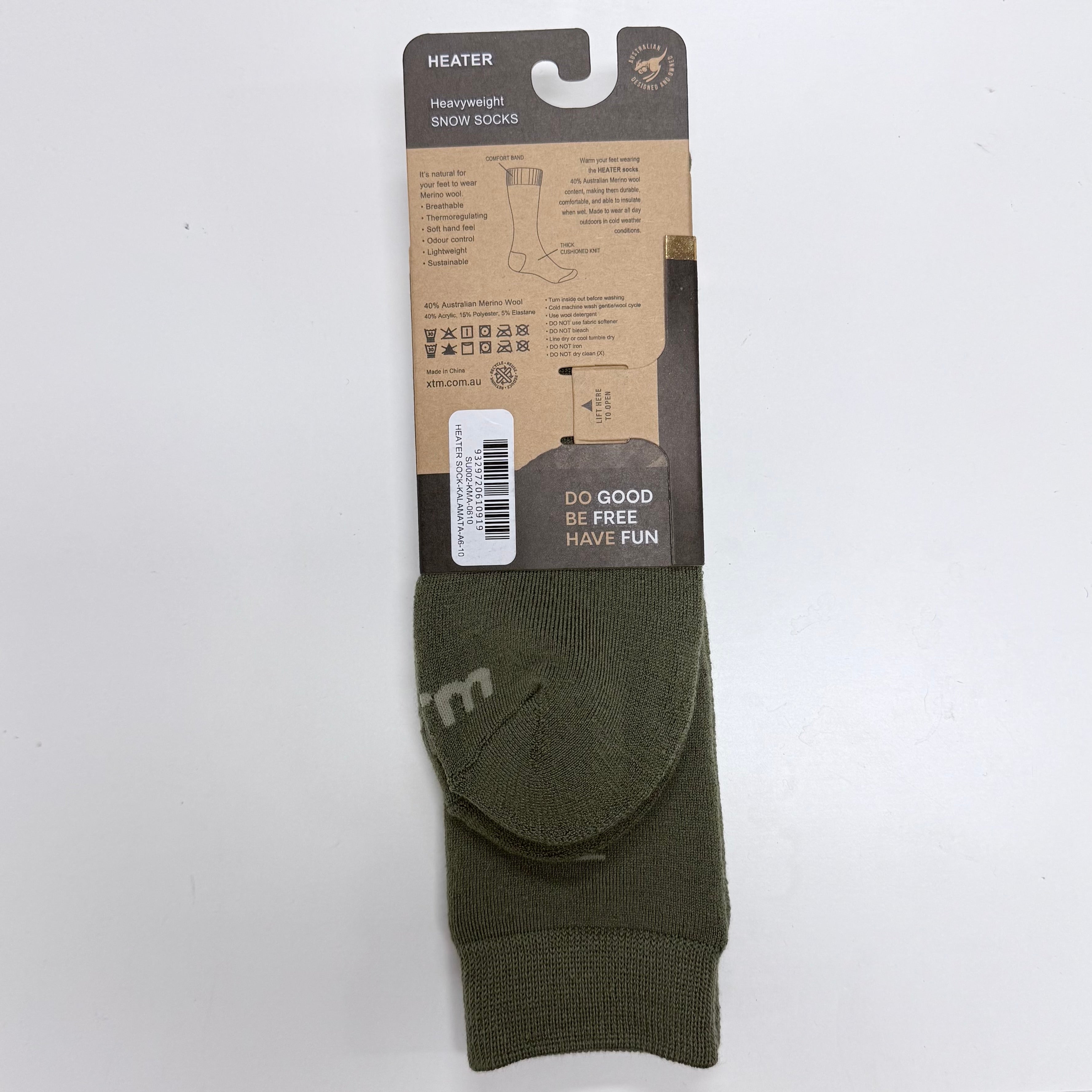 XTM Heater Merino Wool Blend Winter Socks Size 2 - 14