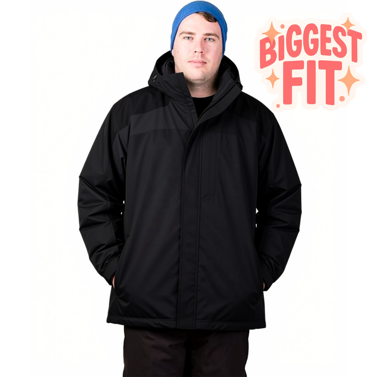 Aggress Treblecone Men's Plus Size Snow Jacket Black Size 11XL