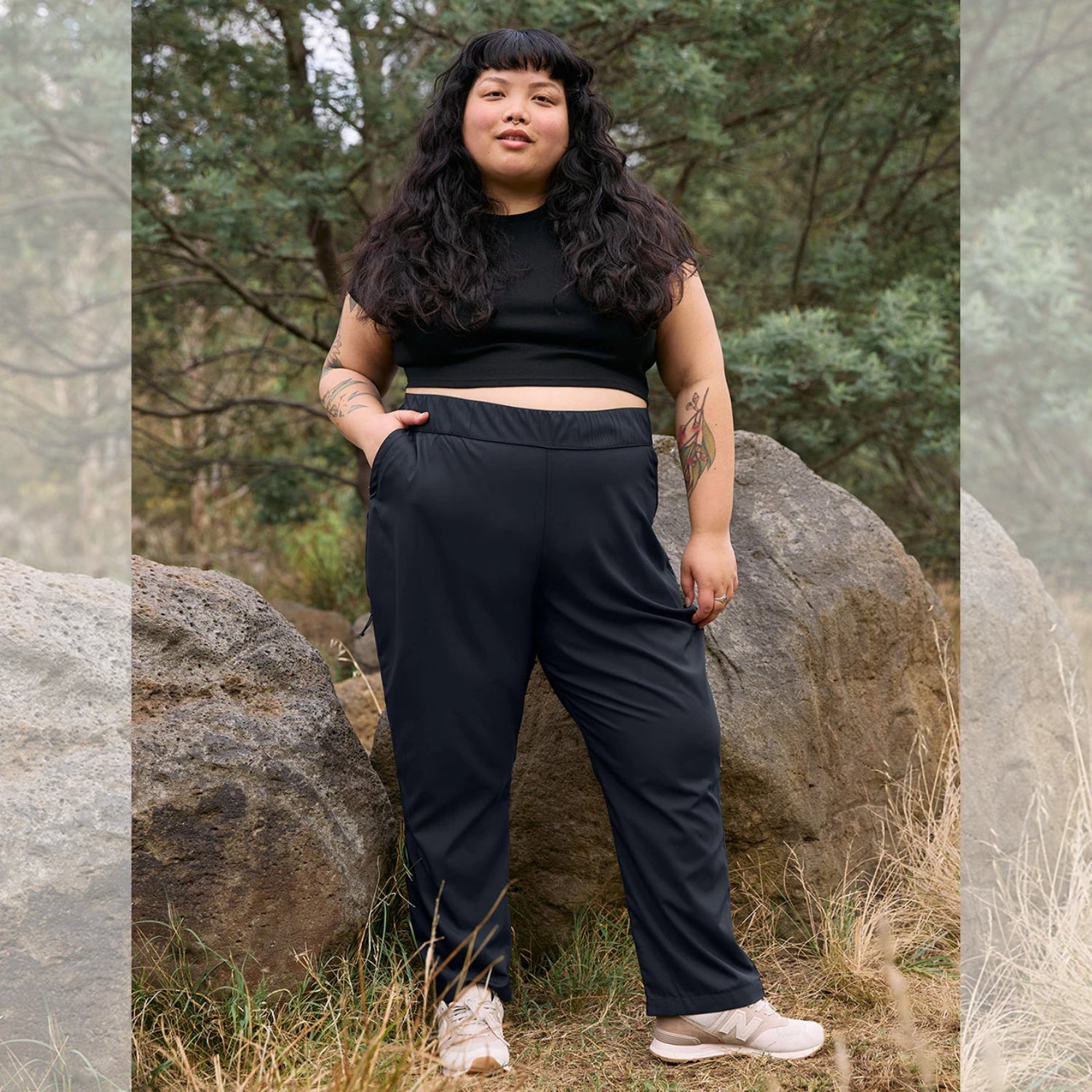 Amble Sundial Women's Hiking Pants Black Plus Sizes 3XL - 5XL