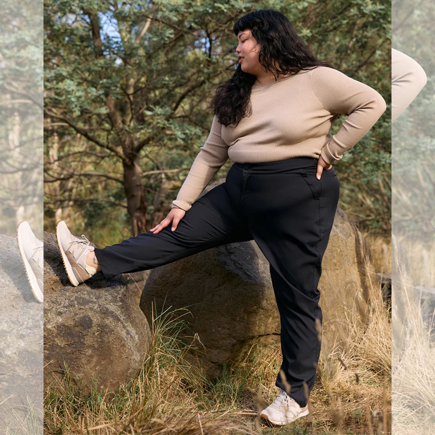 Amble Terra Women's Hiking Pants Black Plus Sizes 3XL - 5XL