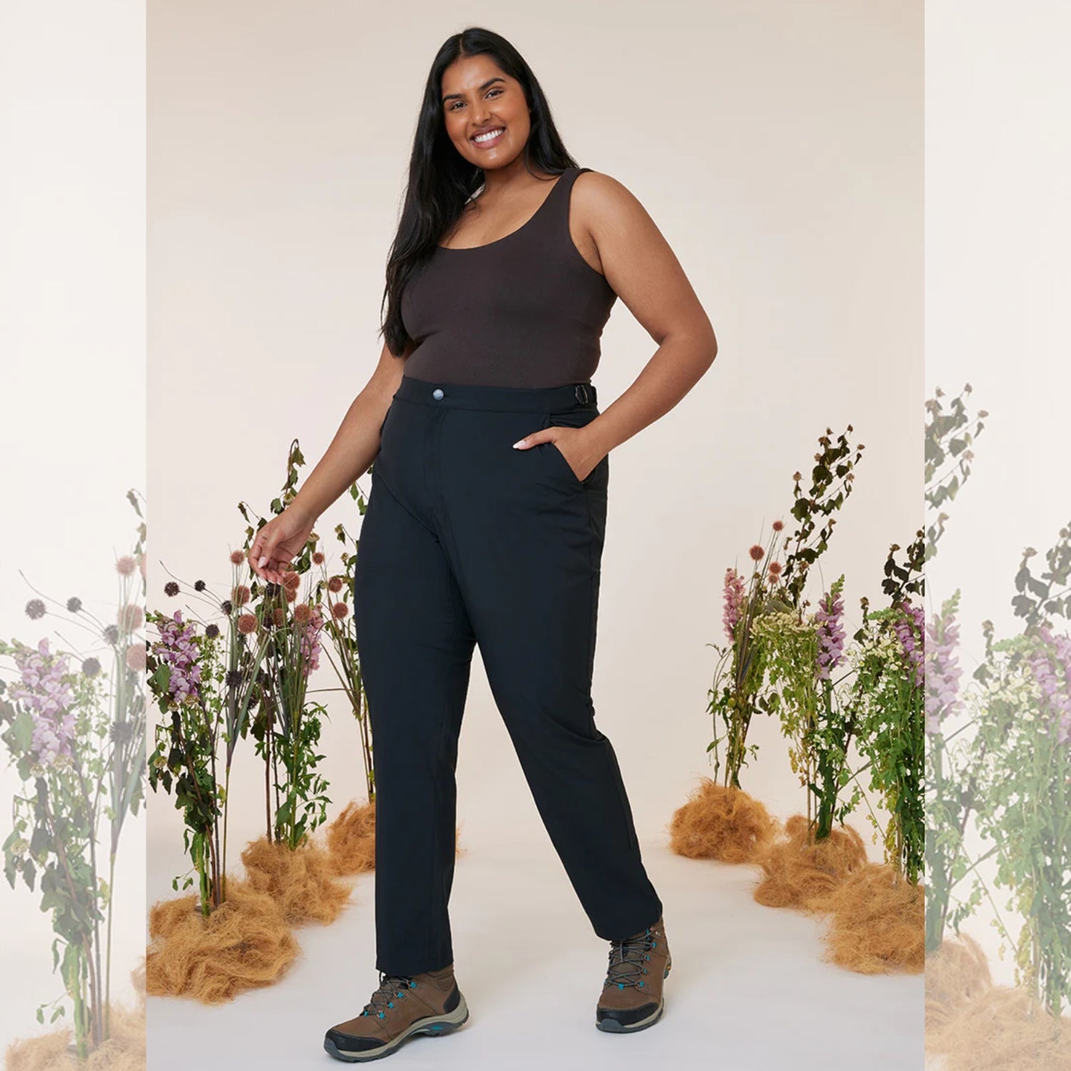 Amble Terra Women's Hiking Pants Black Plus Sizes 3XL - 5XL