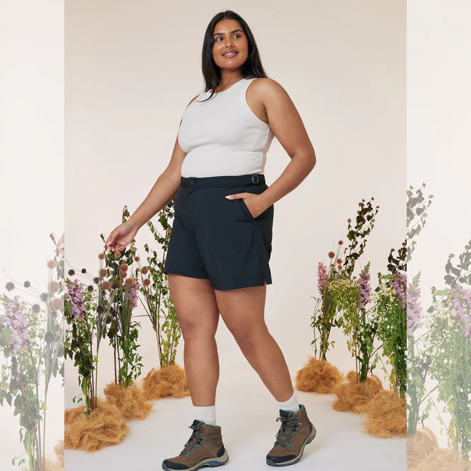 Amble Terra Women’s Plus Size Shorts Black Sizes 3XL - 4XL