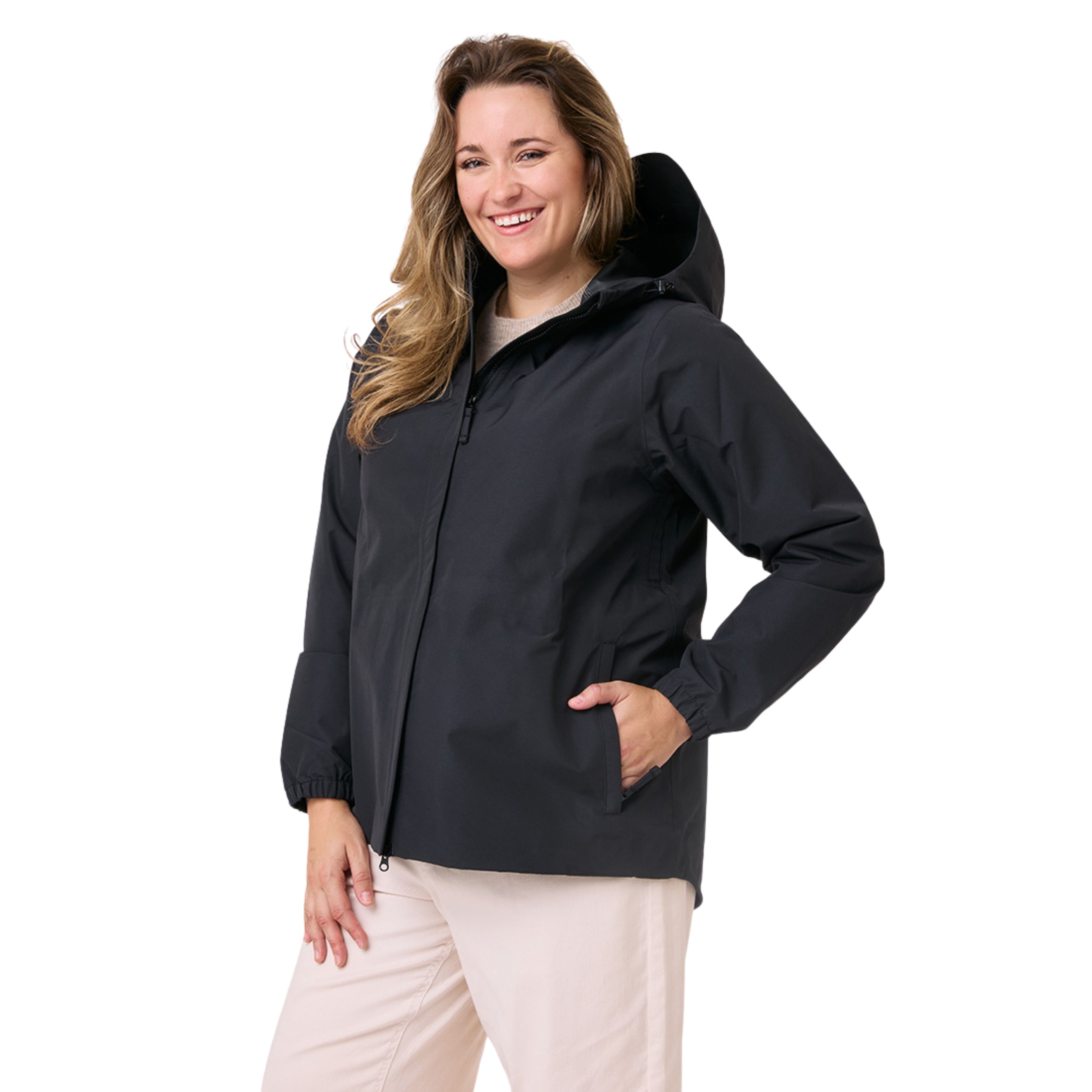 Amble Elements Womens Plus Size Rain Jacket Black 2XL-5XL