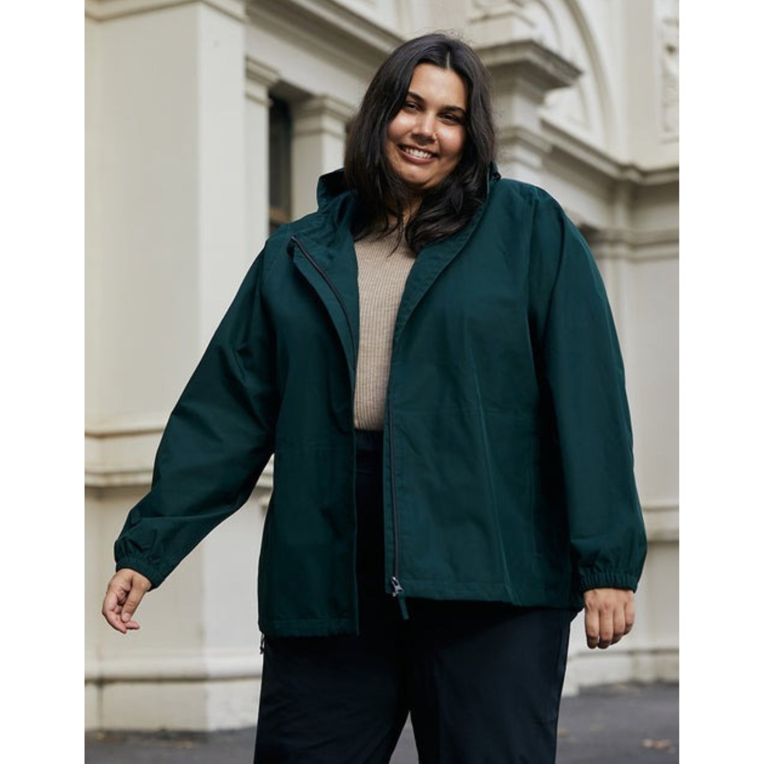 Amble Elements Womens Plus Size Rain Jacket Eucalyptus 2XL-5XL