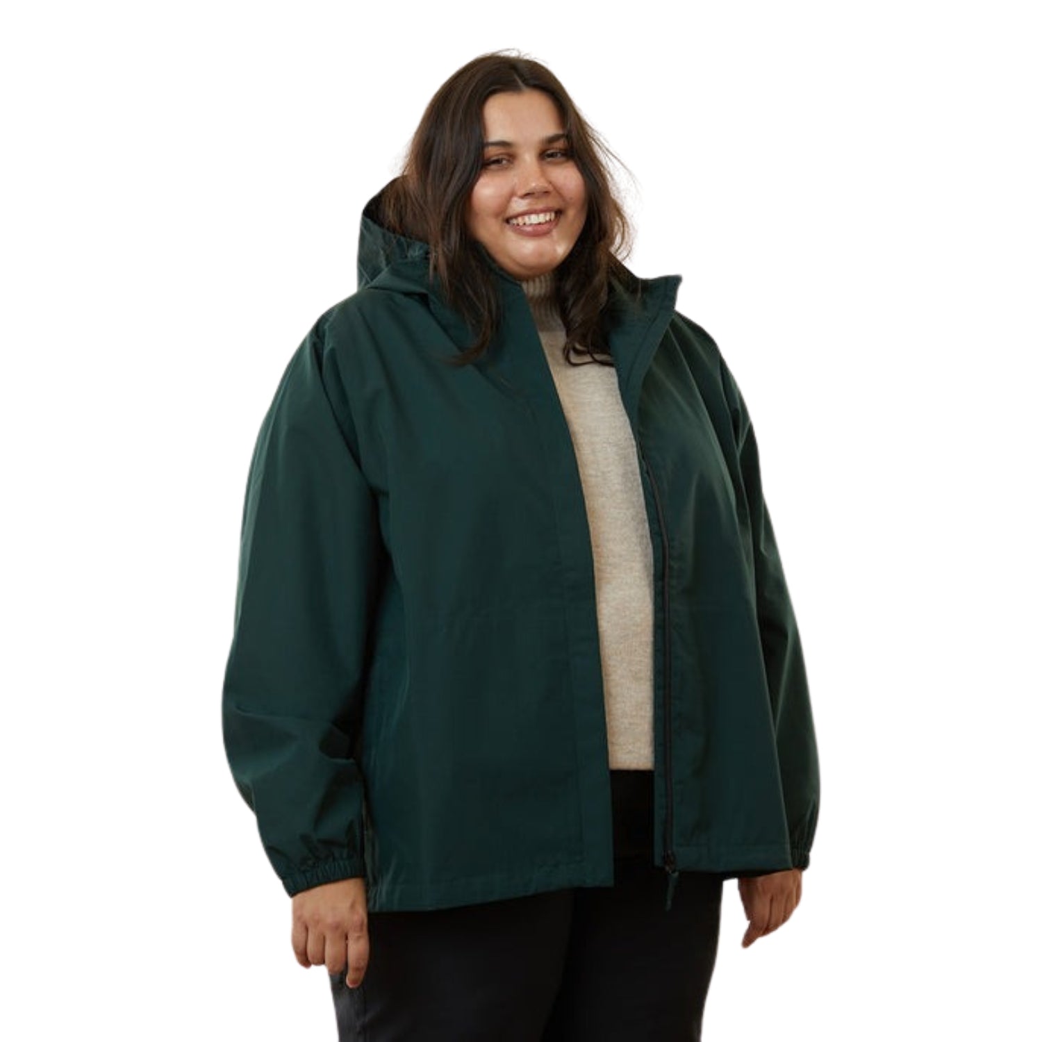 Amble Elements Womens Plus Size Rain Jacket Eucalyptus 2XL-5XL