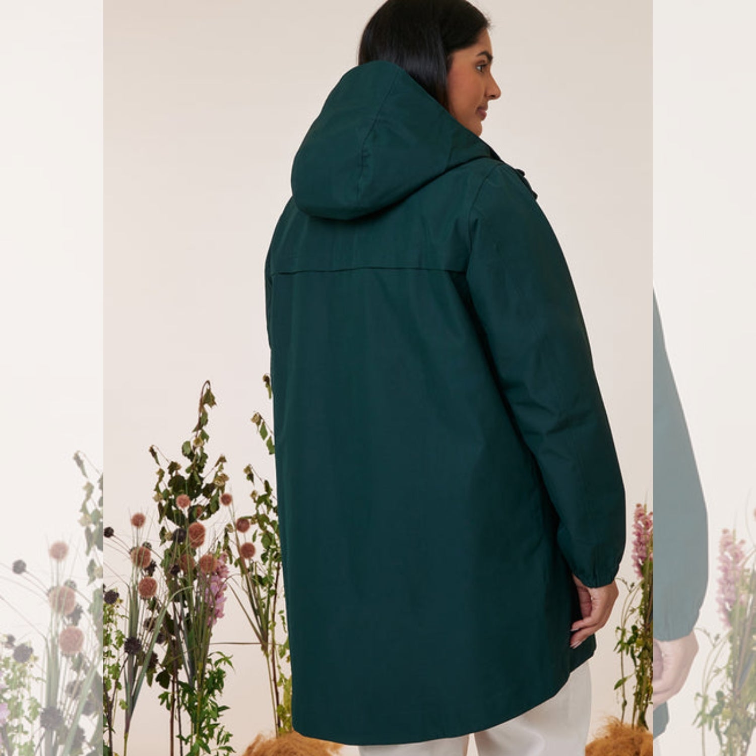 Amble Refuge Womens Plus Size Waterproof Jacket Long Eucalyptus XL-5XL