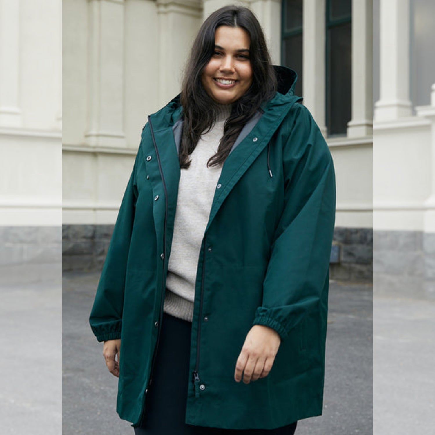Amble Refuge Womens Plus Size Waterproof Jacket Long Eucalyptus XL-5XL