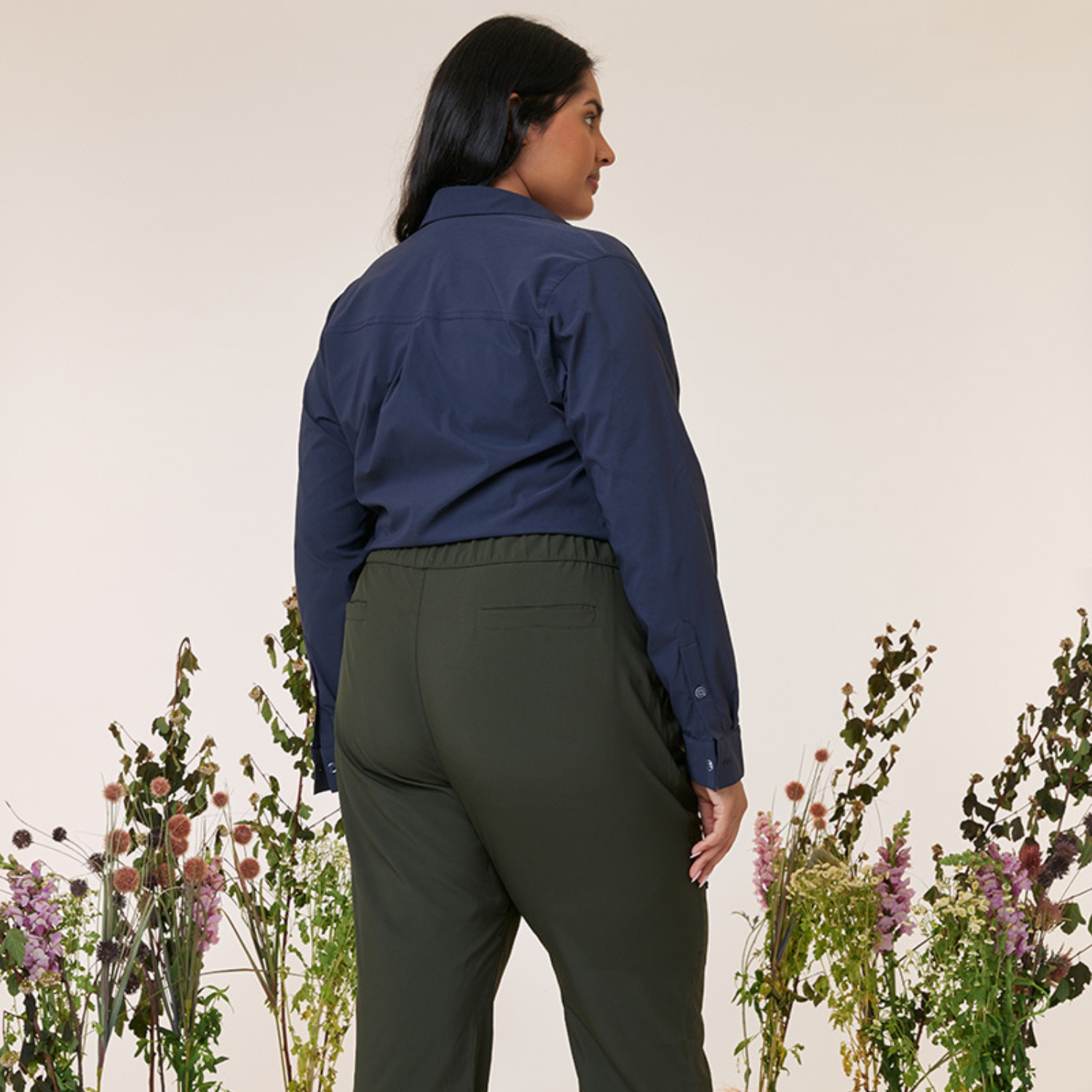 Amble Stirling Womens Plus Size Shirt Midnight Sizes 2XL - 4XL