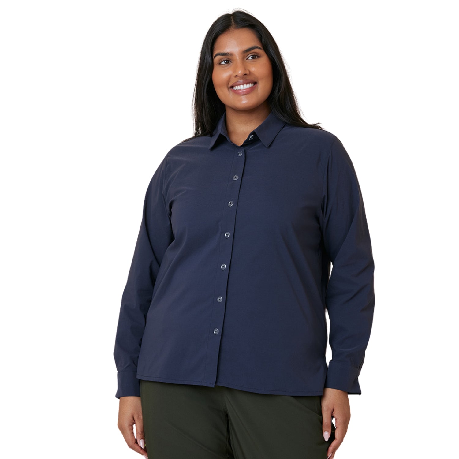 Amble Stirling Womens Plus Size Shirt Midnight Sizes 2XL - 4XL