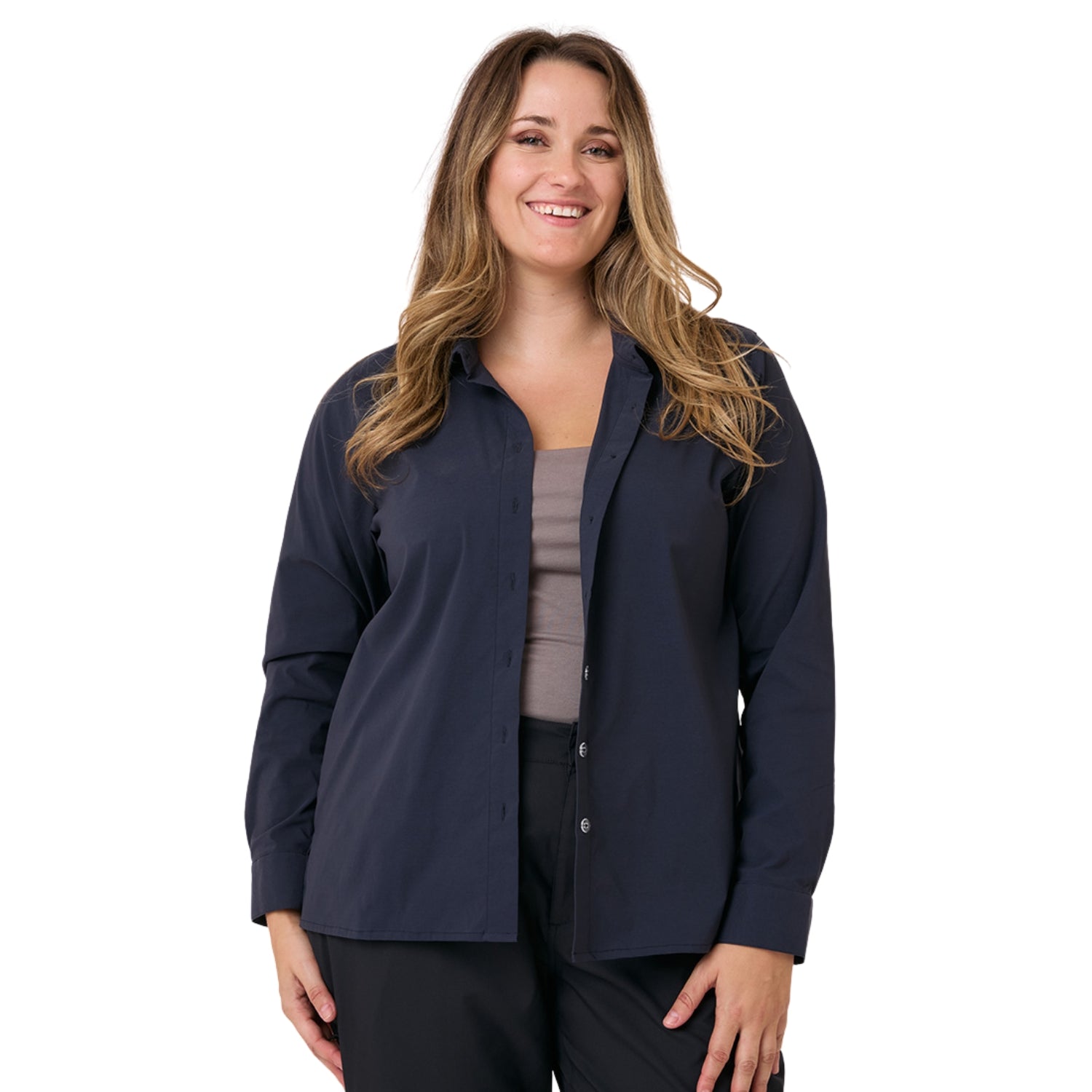 Amble Stirling Womens Plus Size Shirt Midnight Sizes 2XL - 4XL