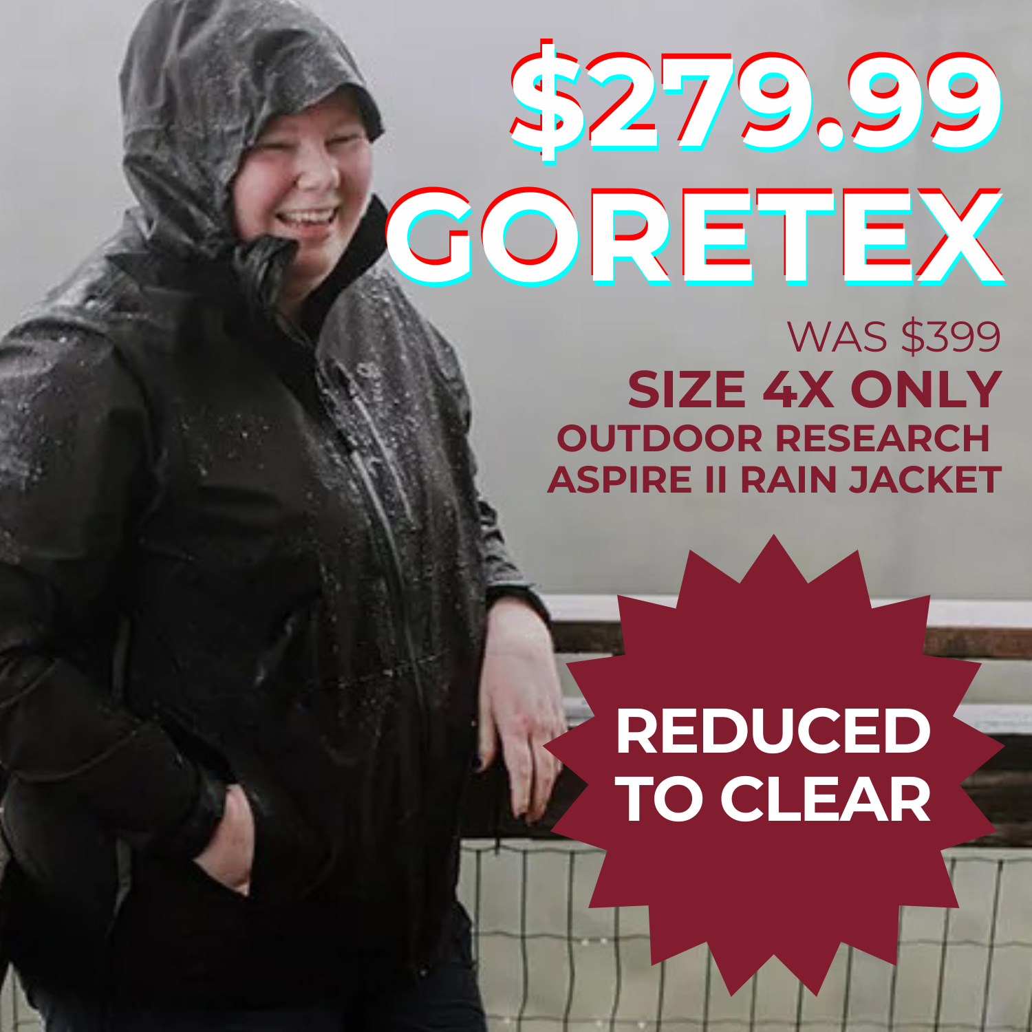 CLEARANCE - Outdoor Research Women’s Aspire II Goretex Rain Shell Jacket Black Plus Size 4X