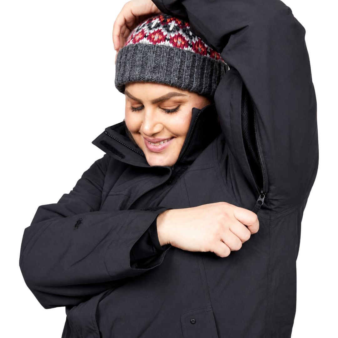 Brooky Long Stretch Jacket Womens Black & Tidal Plus Sizes 20-36