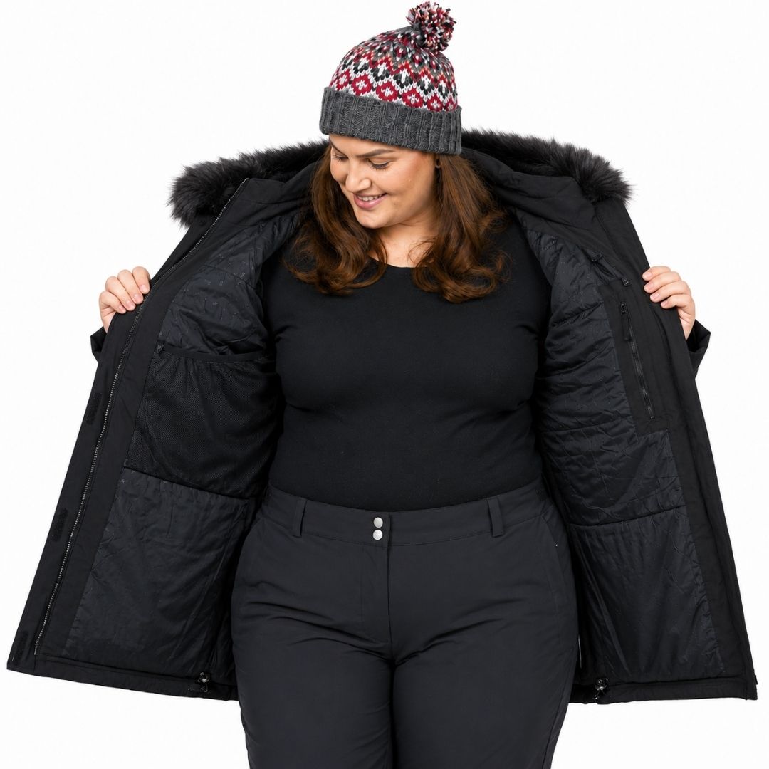 Brooky Long Stretch Jacket Womens Black & Tidal Plus Sizes 20-36